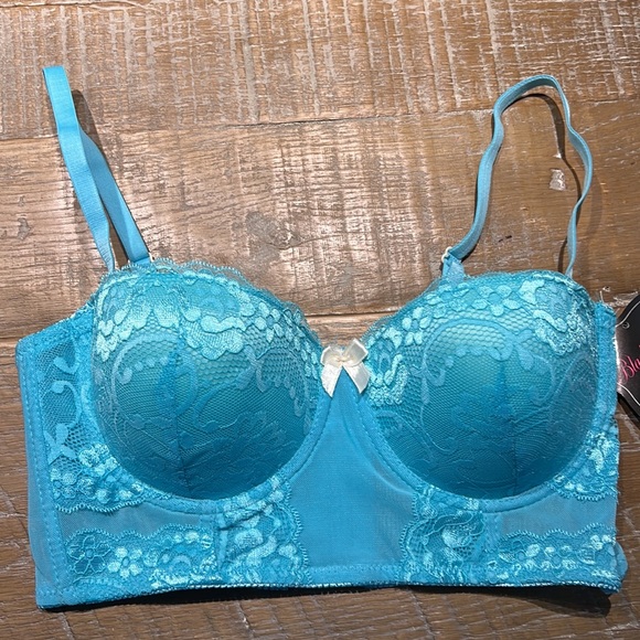 36B Blue Lacey Bra Top Lingerie - Picture 3 of 7